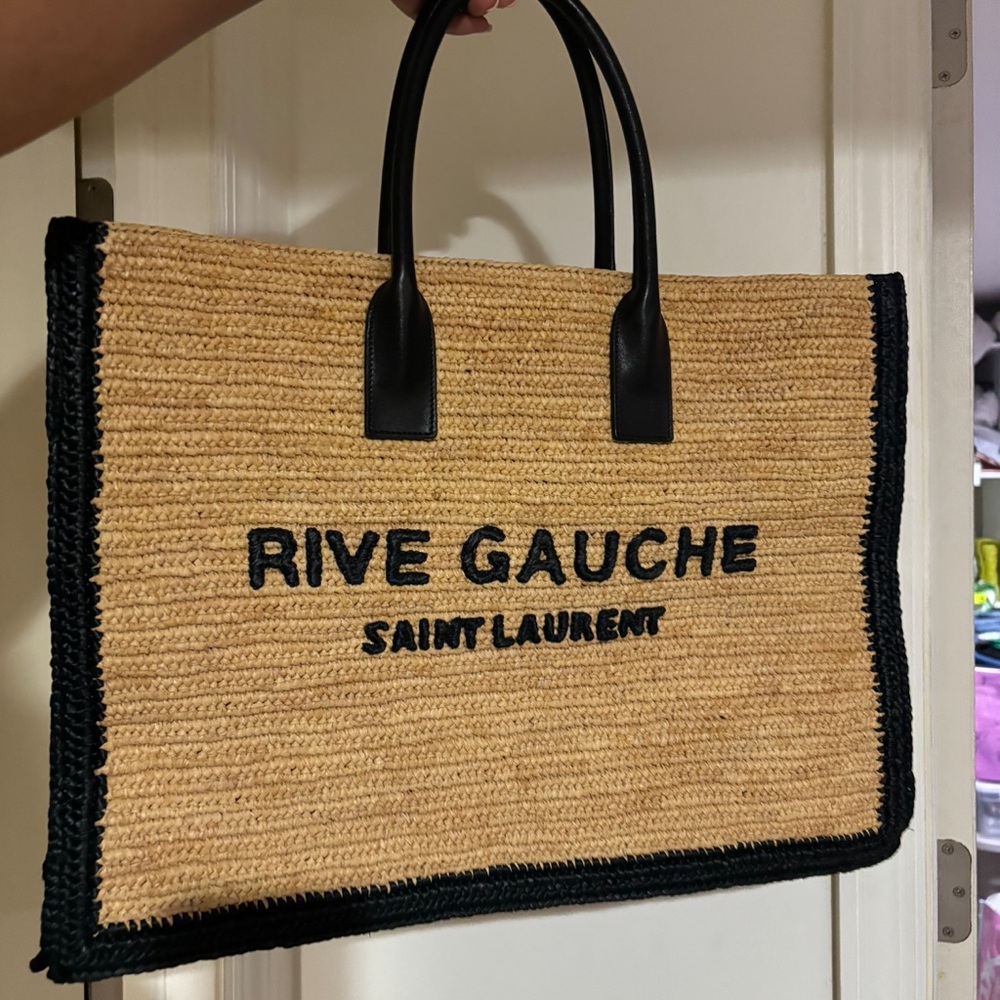 Saint Laurent Raffia Tote Bag